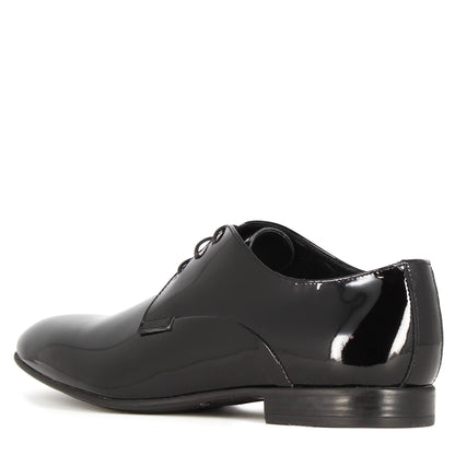 Derby elegante da uomo in pelle lucida colore nero