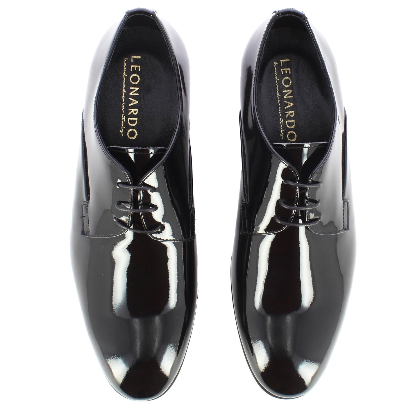 Derby elegante da uomo in pelle lucida colore nero