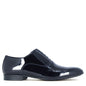 Oxford elegante da cerimonia da uomo in pelle verniciata blu