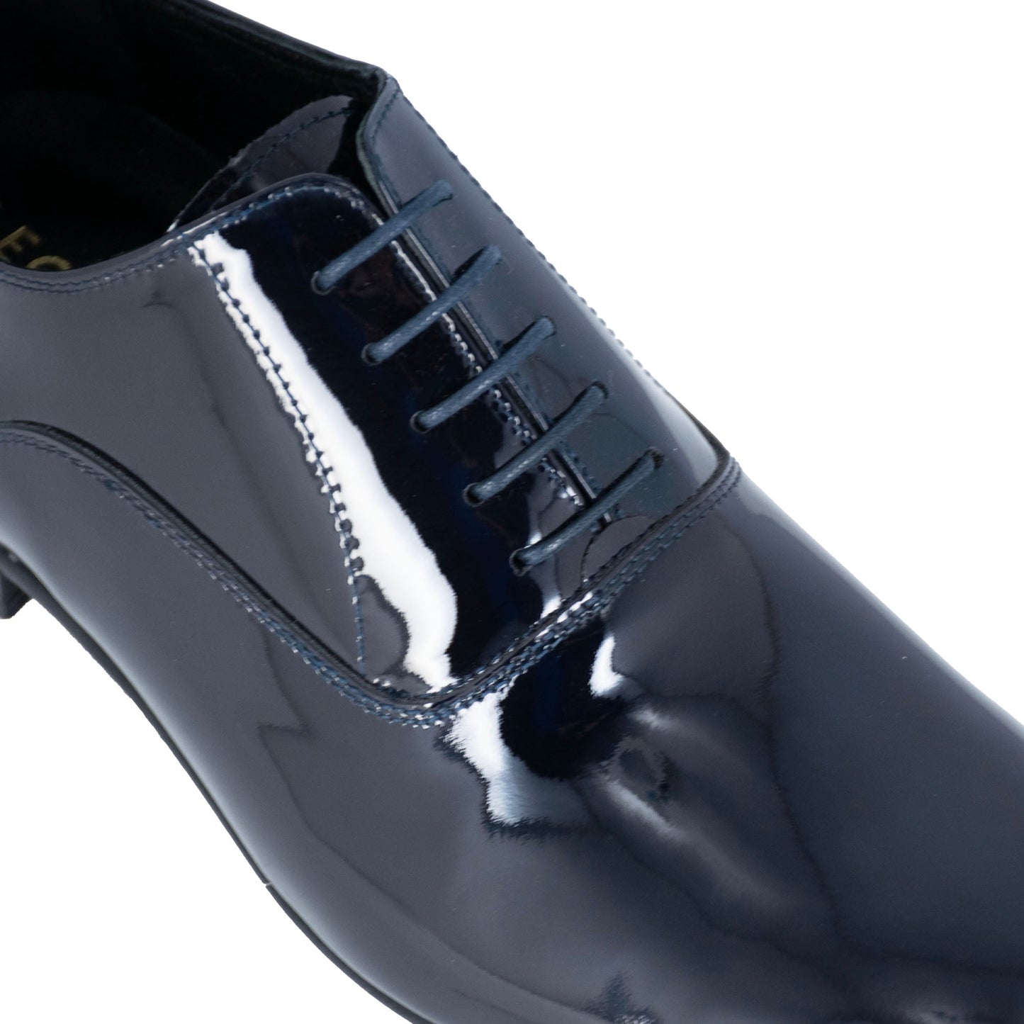 Oxford elegante da cerimonia da uomo in pelle verniciata blu