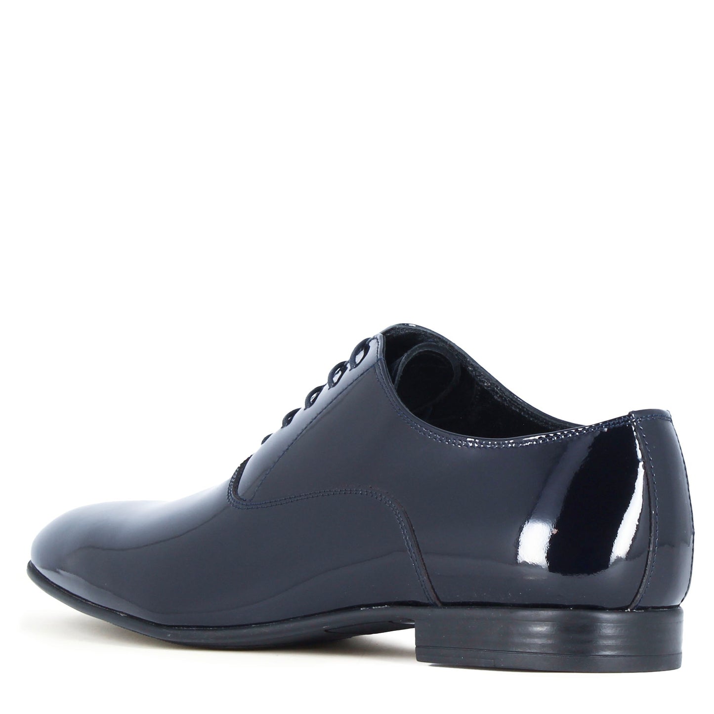 Oxford elegante da cerimonia da uomo in pelle verniciata blu