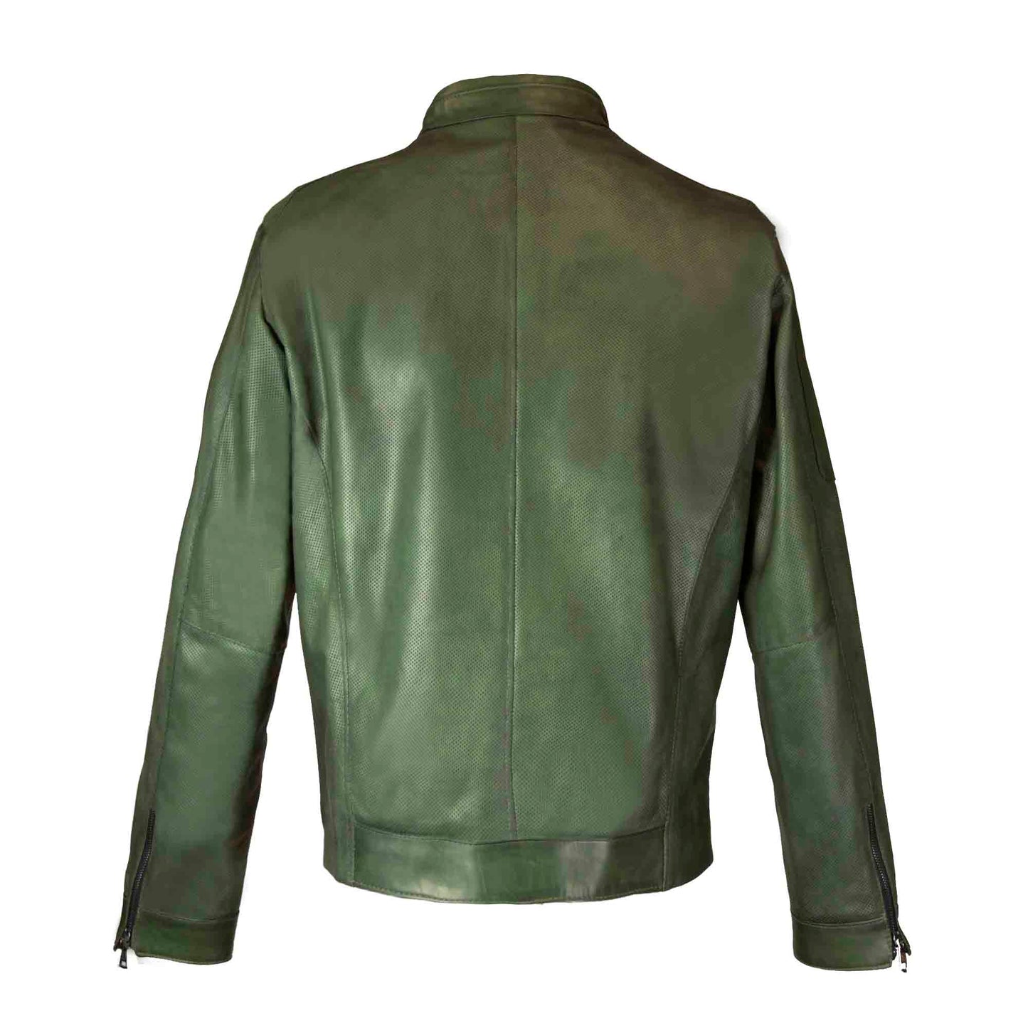 Men's Genova Jacket in Green Vegetable Tanned Leather