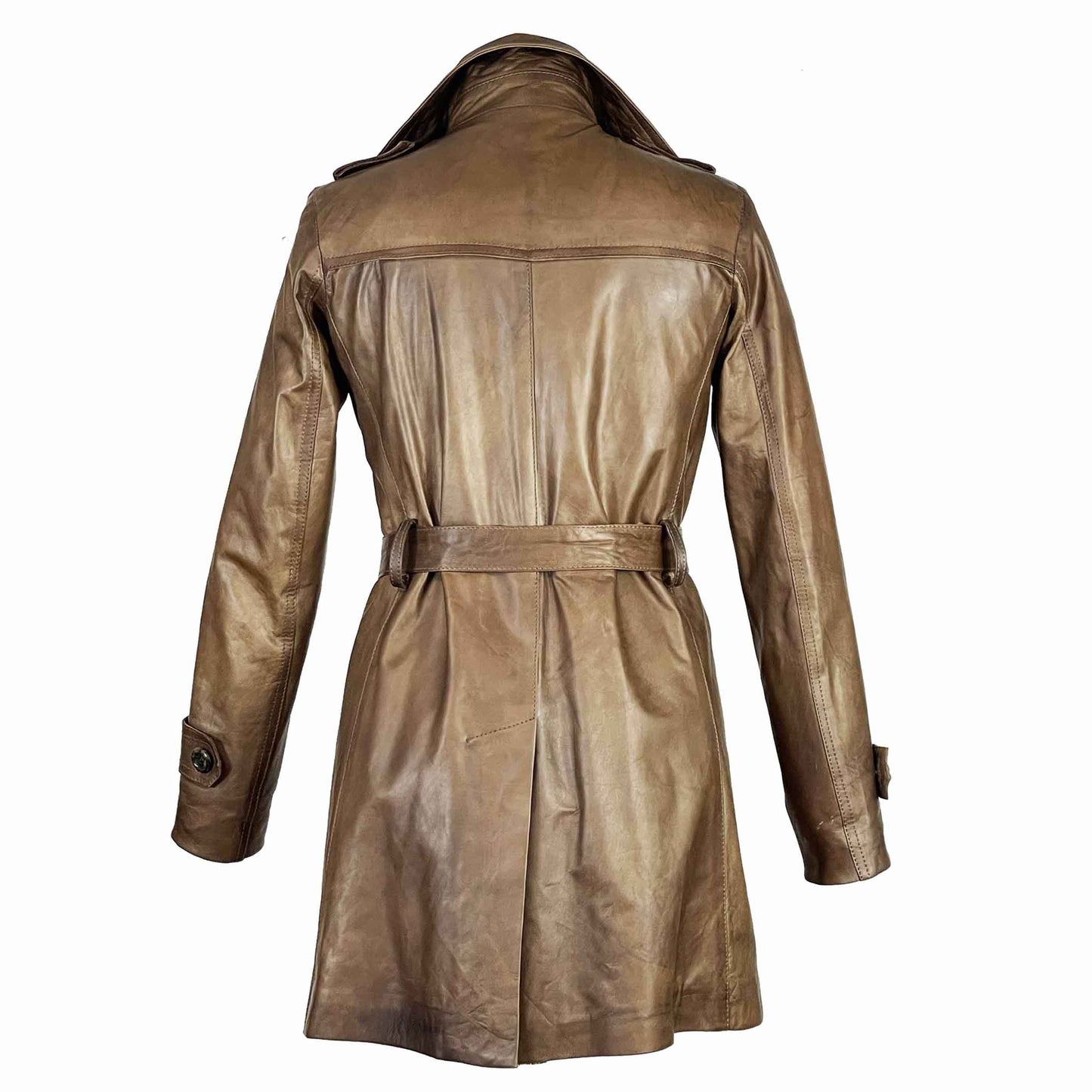 Giacca da donna stile trench in pelle alta qualità