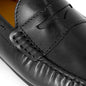 Men's casual leather loafer with rubber sole