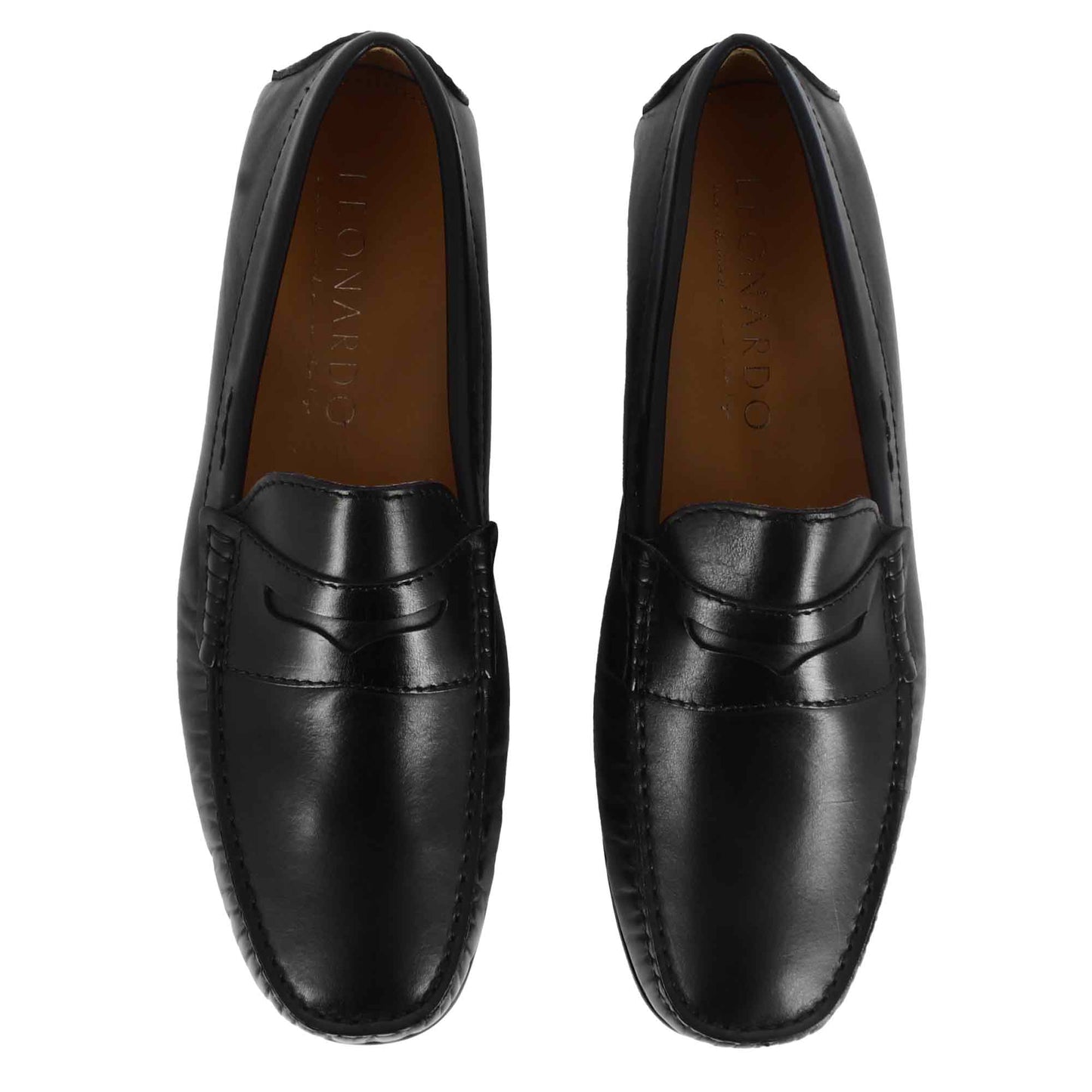 Men's casual leather loafer with rubber sole