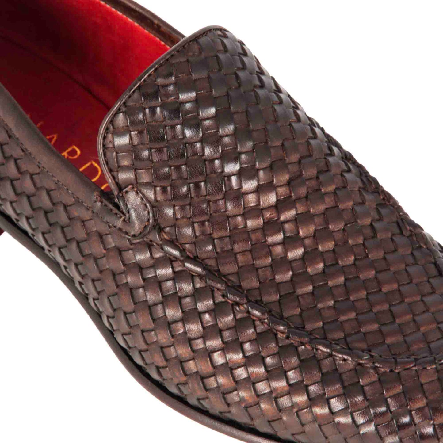 Mocassino classico da uomo in pelle intrecciata