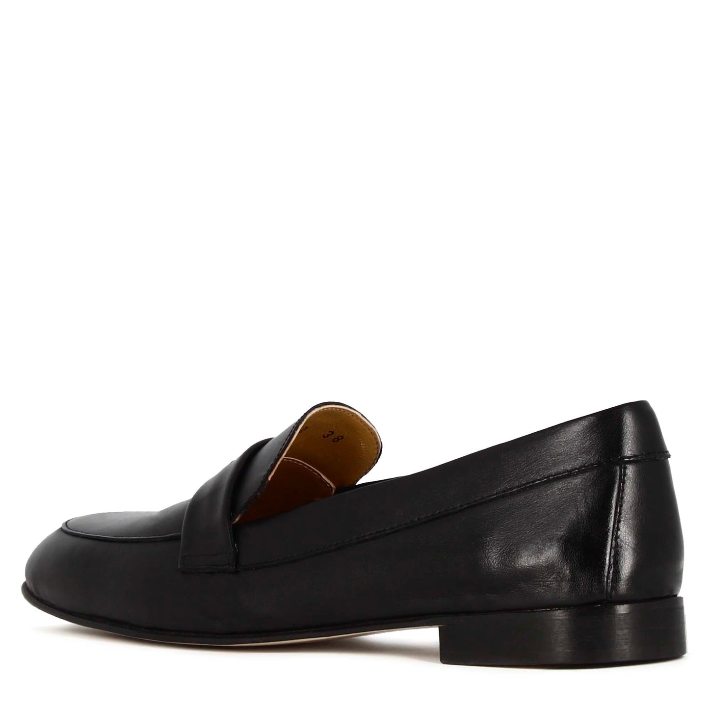 Classic women's loafer in black leather handmade