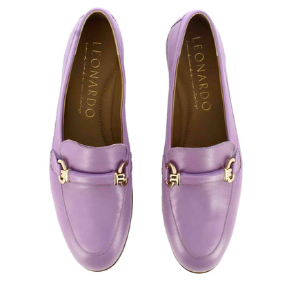 Women's Loafer with Clamp and Buckle in Leather