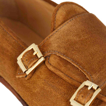 Men's Suede Double Buckle Loafer