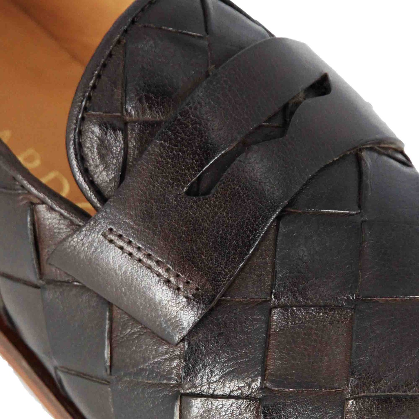 Mocassino da uomo in pelle intrecciata fatti a mano
