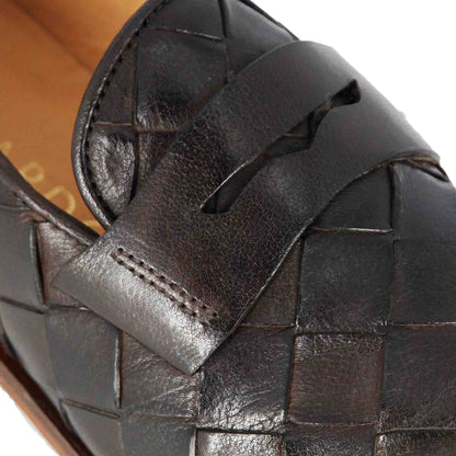 Mocassino da uomo in pelle intrecciata fatti a mano