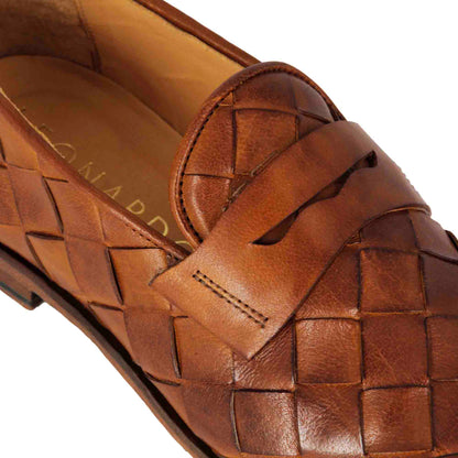 Mocassino da uomo in pelle intrecciata fatti a mano
