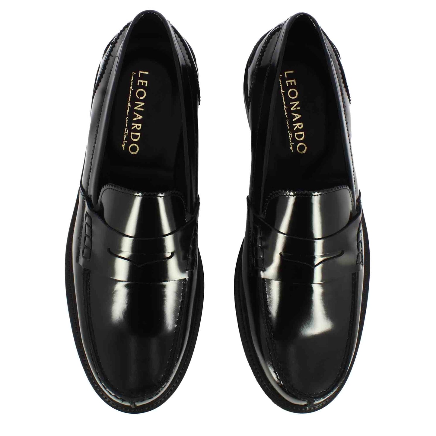 Mocassino classico da uomo in pelle lucida colore nero