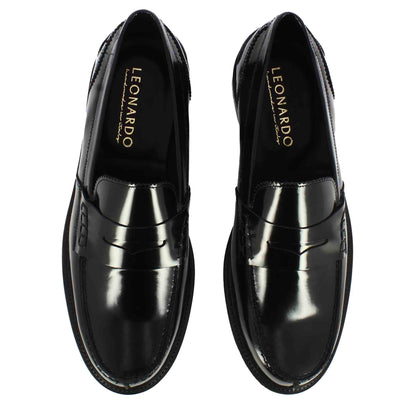 Mocassino classico da uomo in pelle lucida colore nero