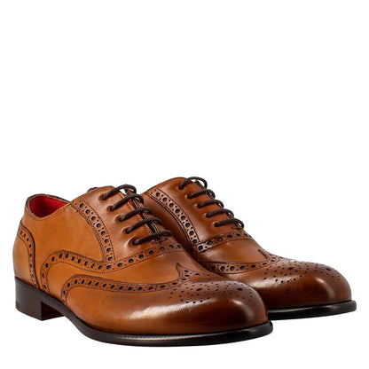 Oxford full brogue elegante da uomo in pelle