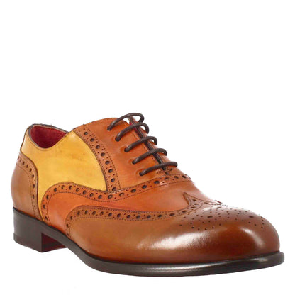 Oxford full brogue elegante da uomo in pelle