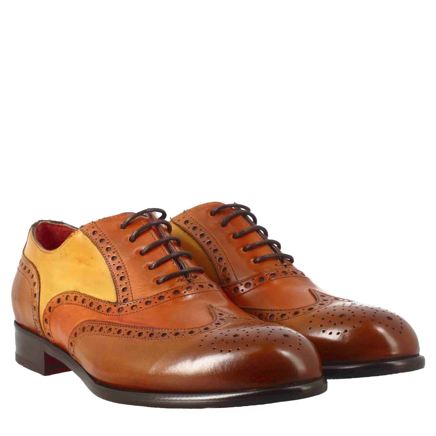 Oxford full brogue elegante da uomo in pelle