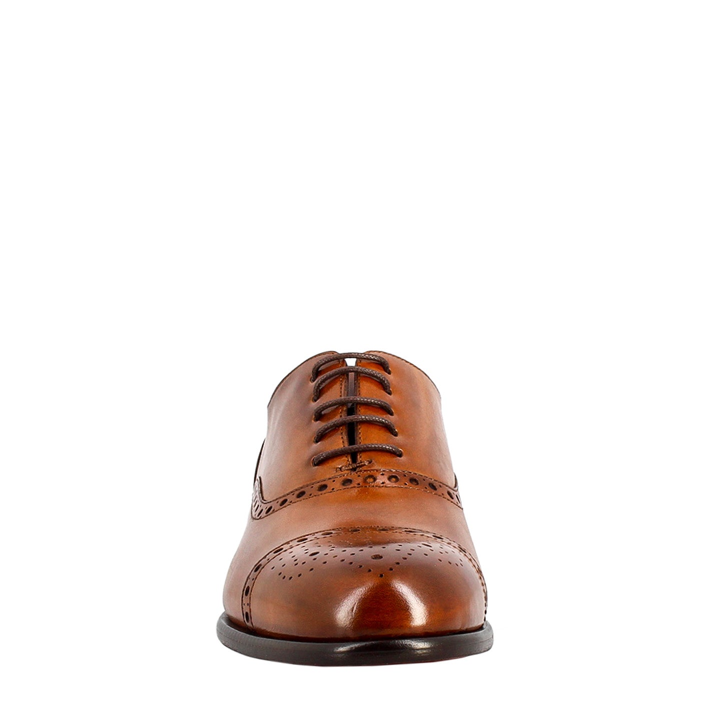 Oxford semi brogue marrone elegante da uomo in pelle