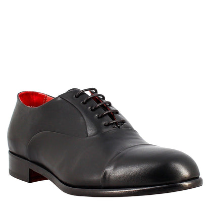 Oxford cap toe elegante da uomo in pelle liscia pieno fiore