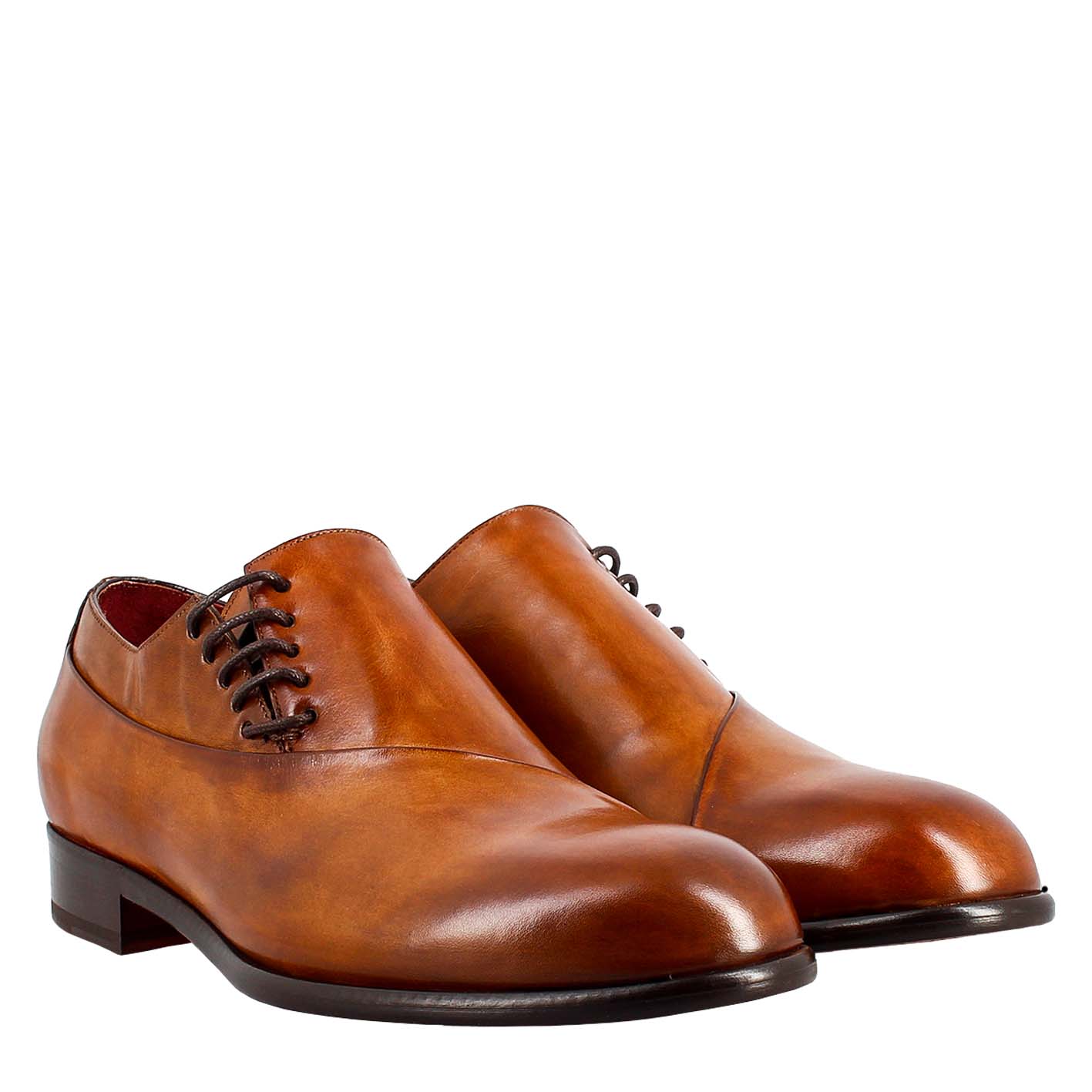 Men's elegant leather oxford with side laces