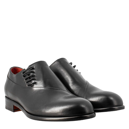 Men's elegant leather oxford with side laces