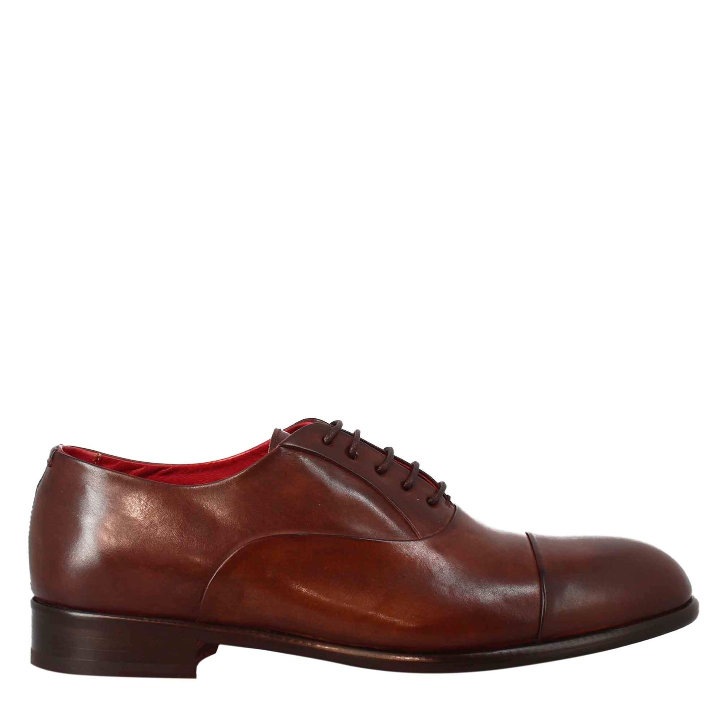 Oxford cap toe elegante da uomo in pelle liscia pieno fiore