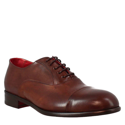 Oxford cap toe elegante da uomo in pelle liscia pieno fiore