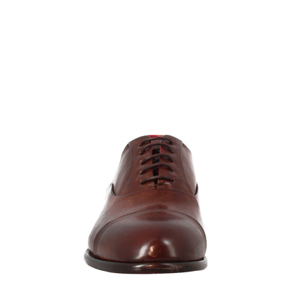 Oxford cap toe elegante da uomo in pelle liscia pieno fiore