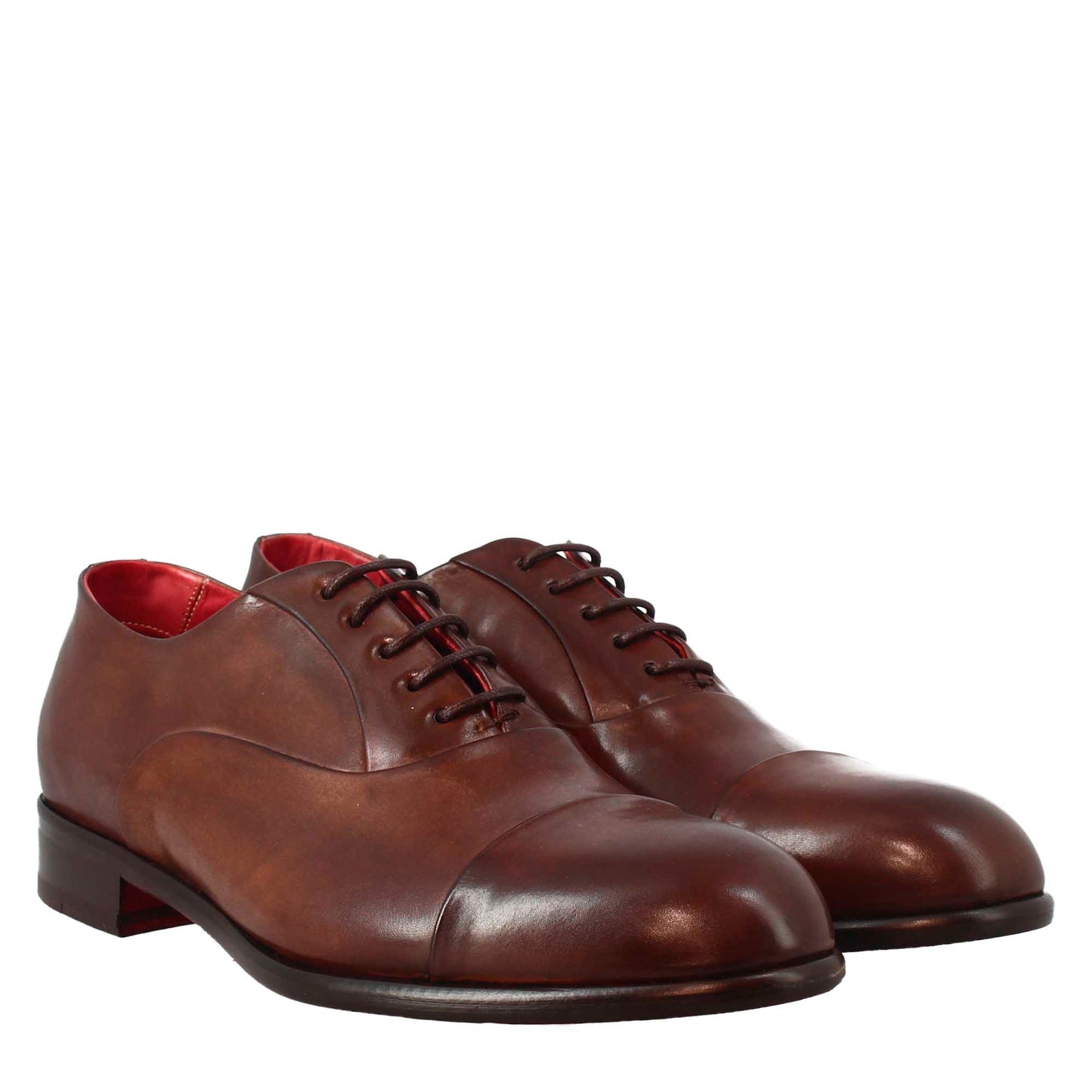 Oxford cap toe elegante da uomo in pelle liscia pieno fiore