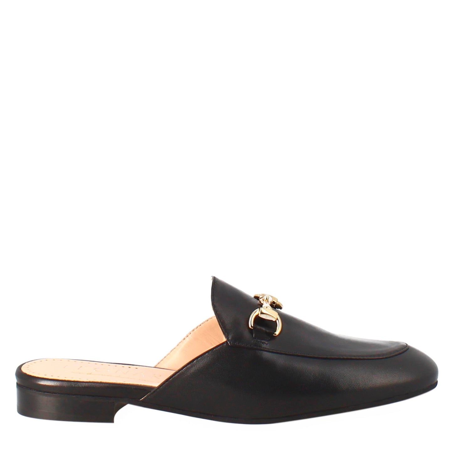 Scarpe mules con morsetto da donna artigianali in pelle color nero. - LeonardoShoes