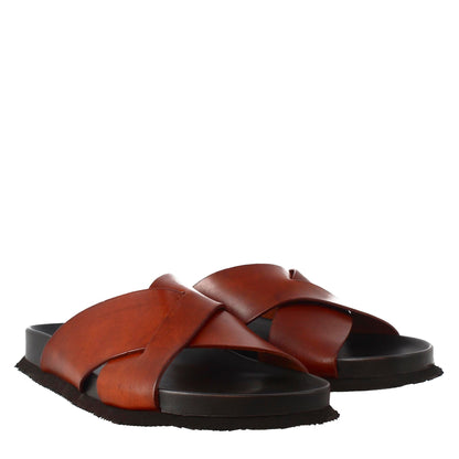 Men's Leather Open Back Sandals