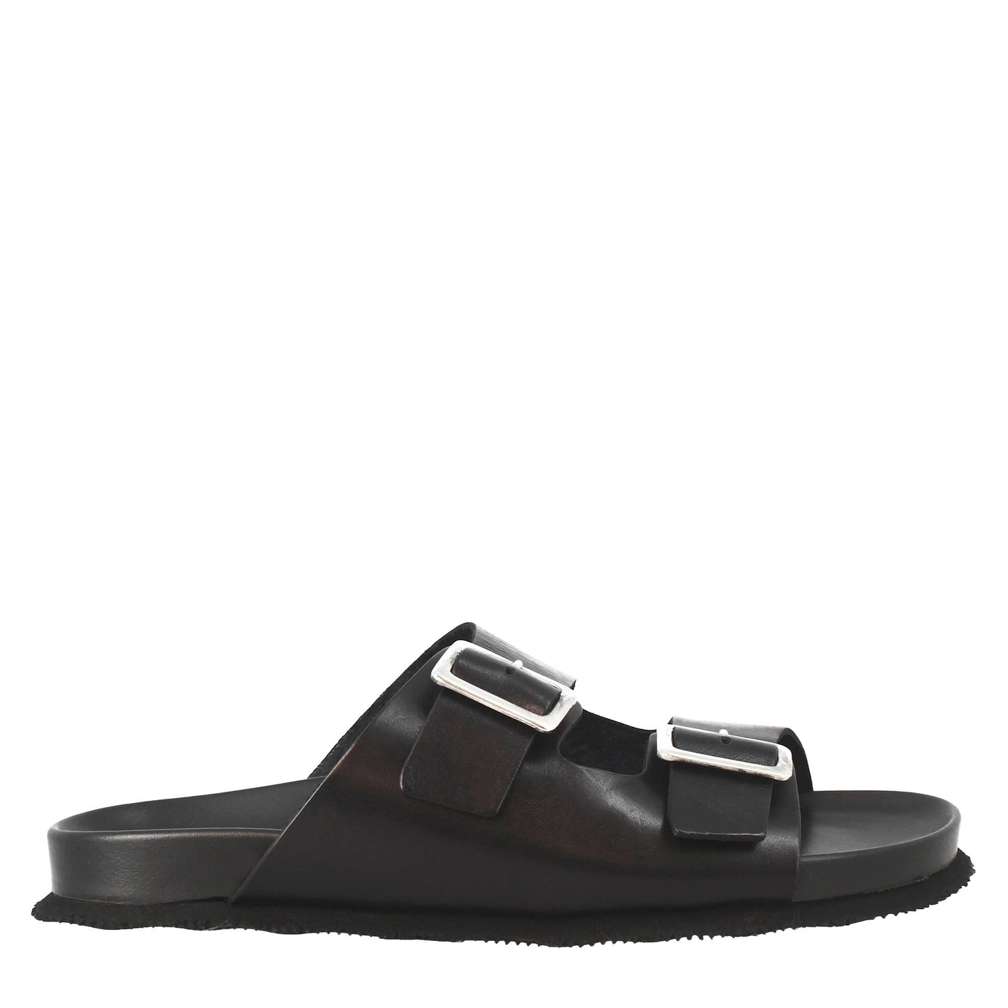 Men's Leather Open Back Double Buckle Sandals