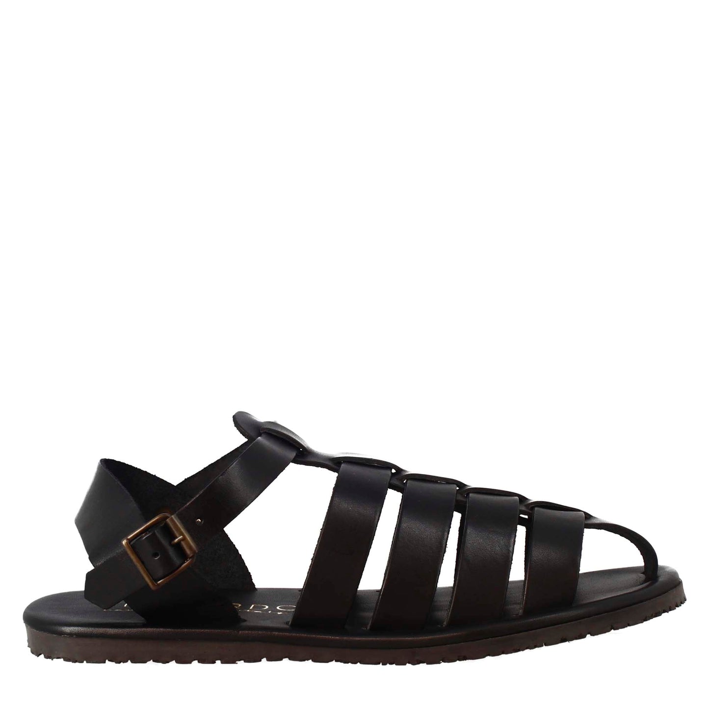 Elegant men's gladiator sandals handmade in leather with buckle closure