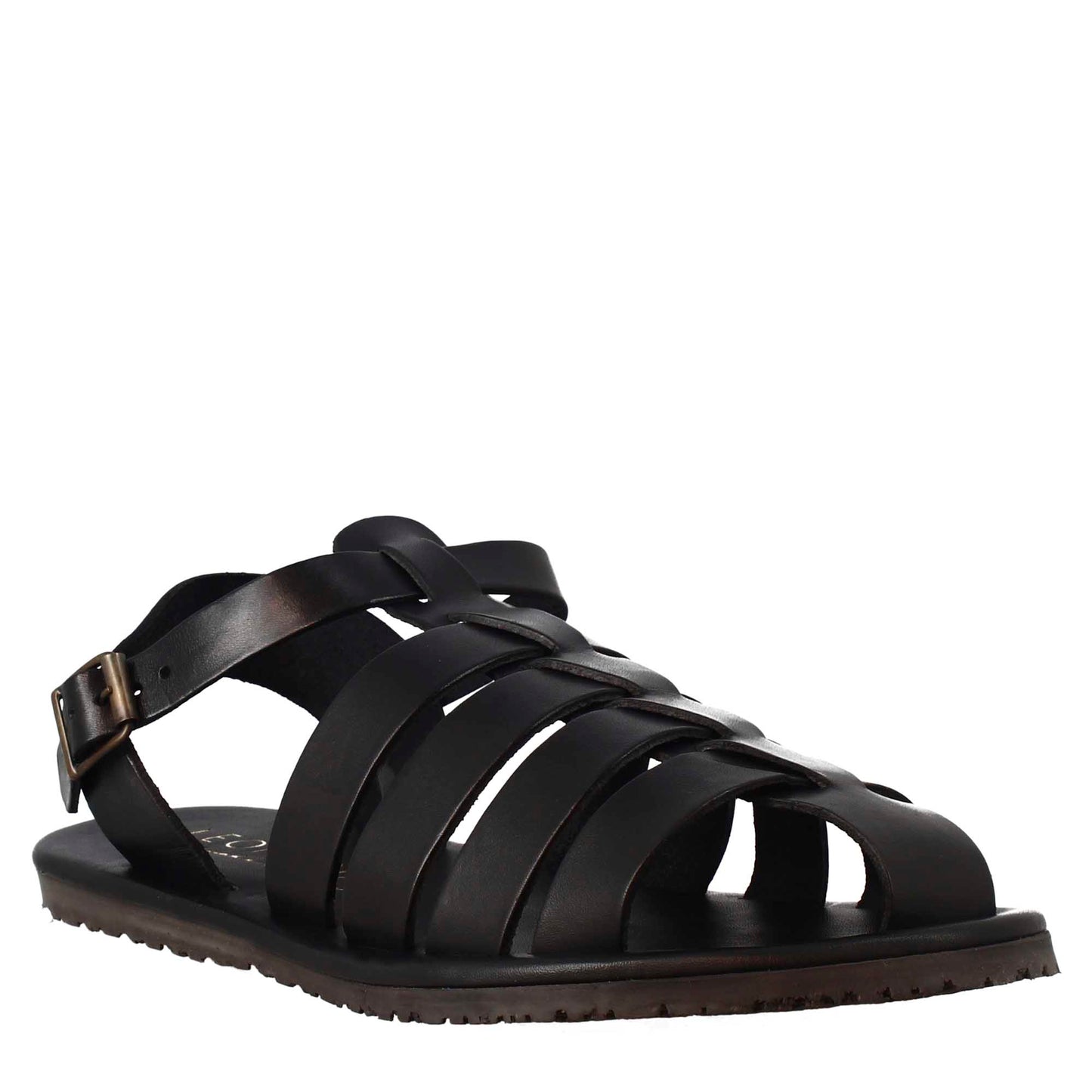 Elegant men's gladiator sandals handmade in leather with buckle closure