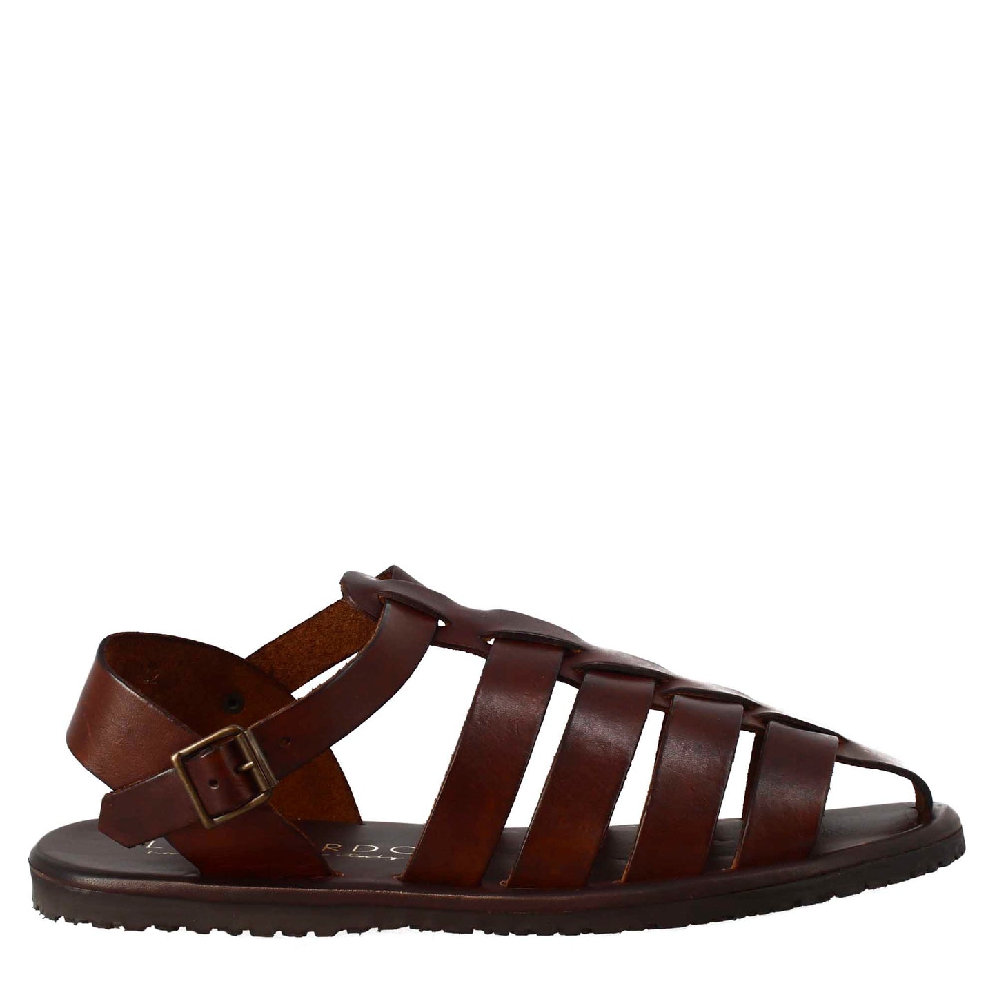 Elegant men's gladiator sandals handmade in leather with buckle closure