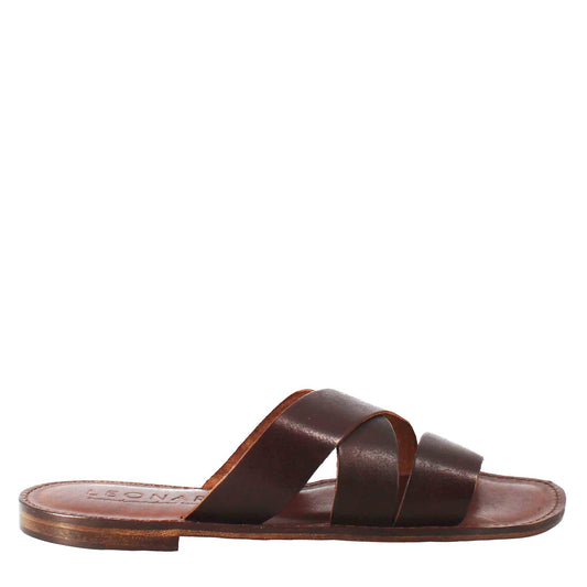 Men's Three-Strap Leather Sandals