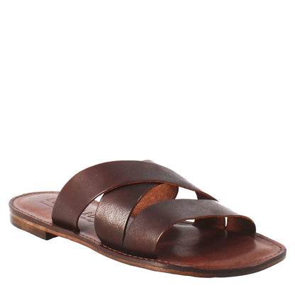 Men's Three-Strap Leather Sandals