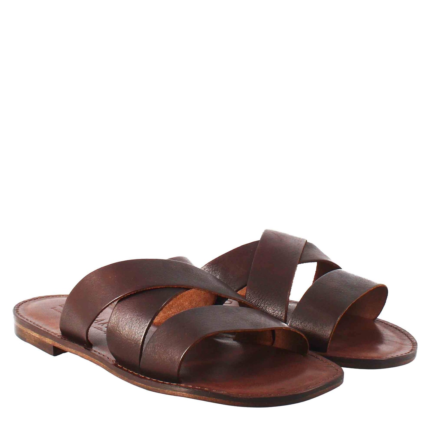 Men's Three-Strap Leather Sandals