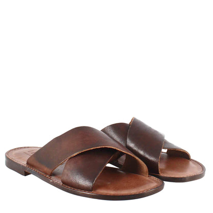 Brown Leather Men's Gladiator Sandals