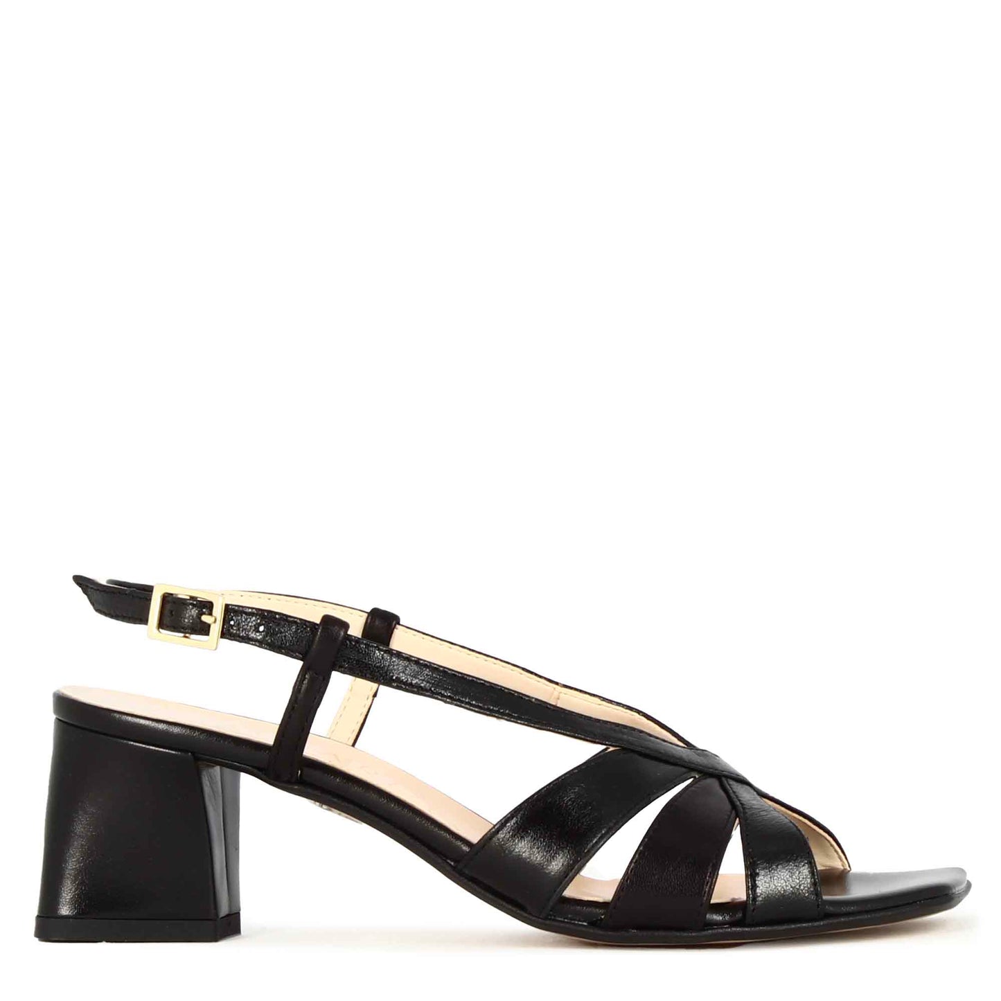 Classic women's sandal in white leather with multi-colored bands