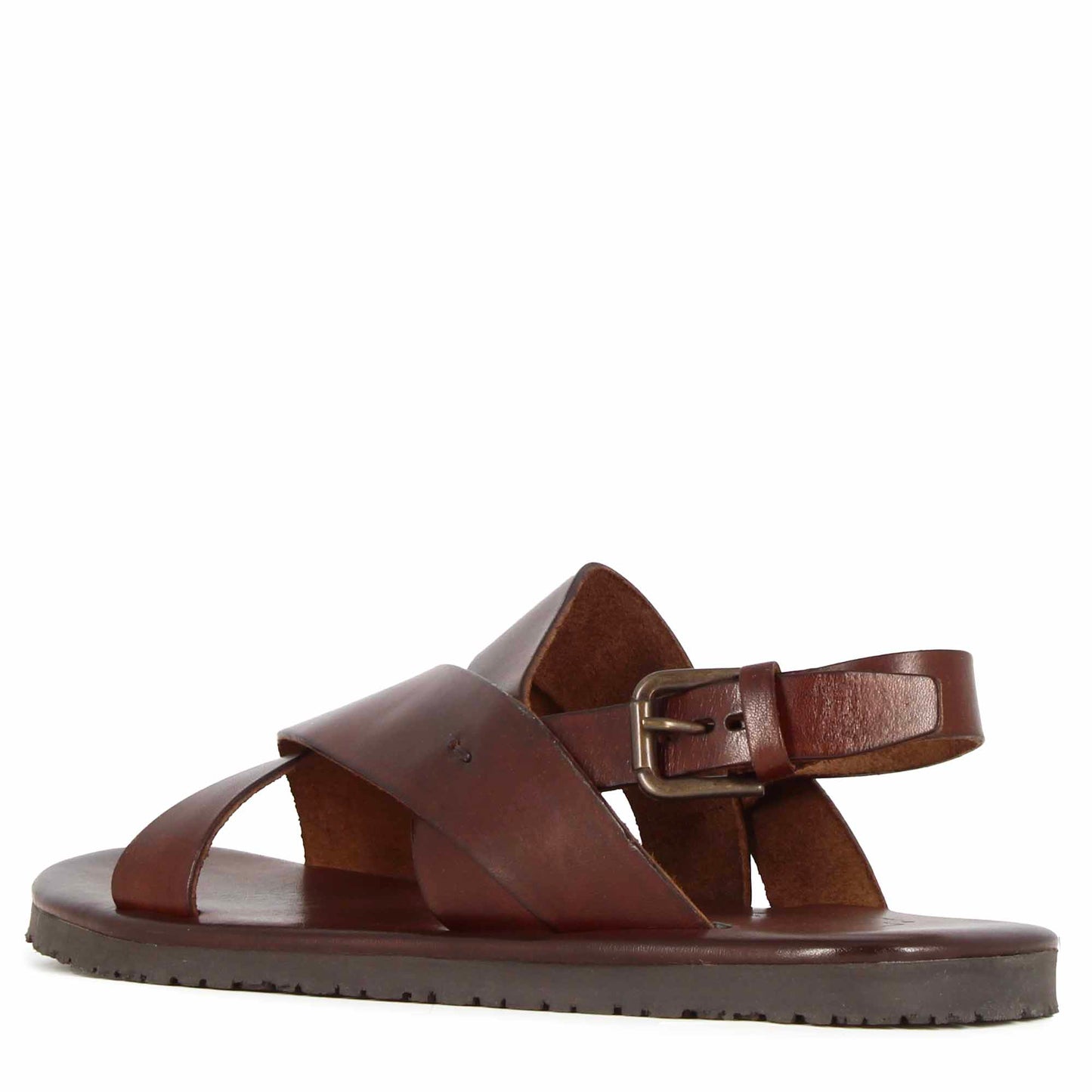 Men's sandal with braided leather straps