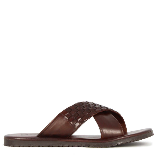 Handmade Leather Men's Double Band Slipper Sandal