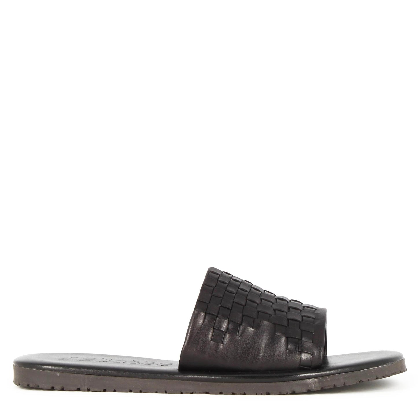 Men's Slide Sandal with Woven Leather Band