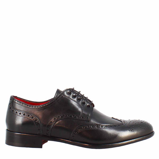 Derby full brogue da uomo punta arrotondata