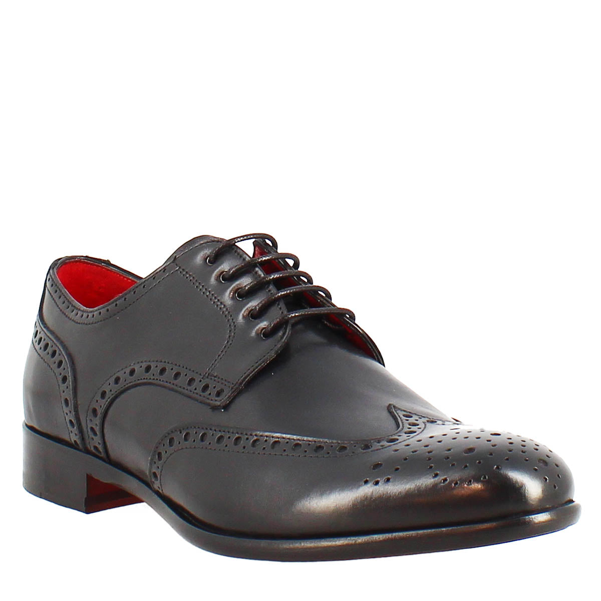 Derby full brogue da uomo punta arrotondata