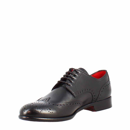 Derby full brogue da uomo punta arrotondata