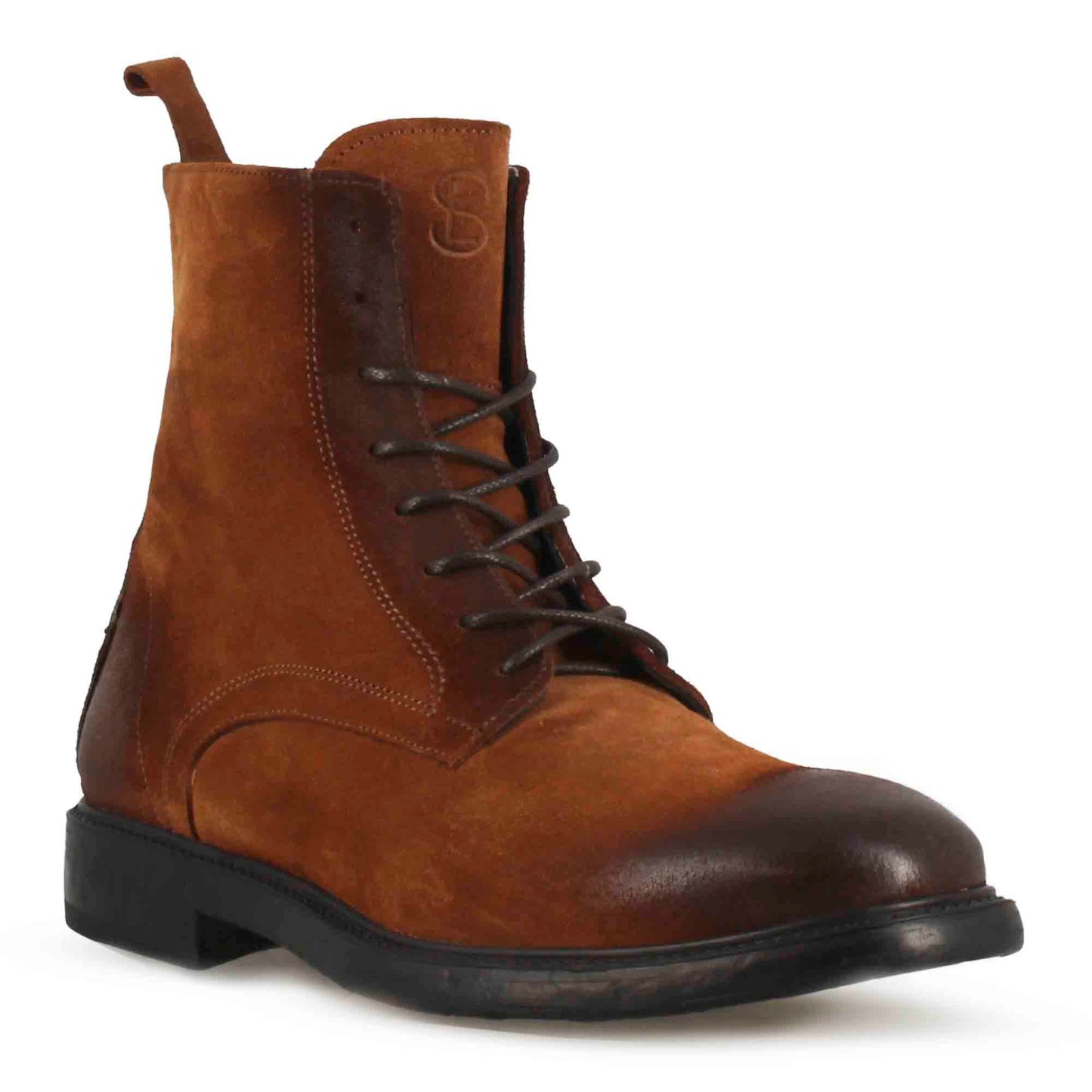 Stivaletti da uomo in vera pelle scamosciata effetto vintage