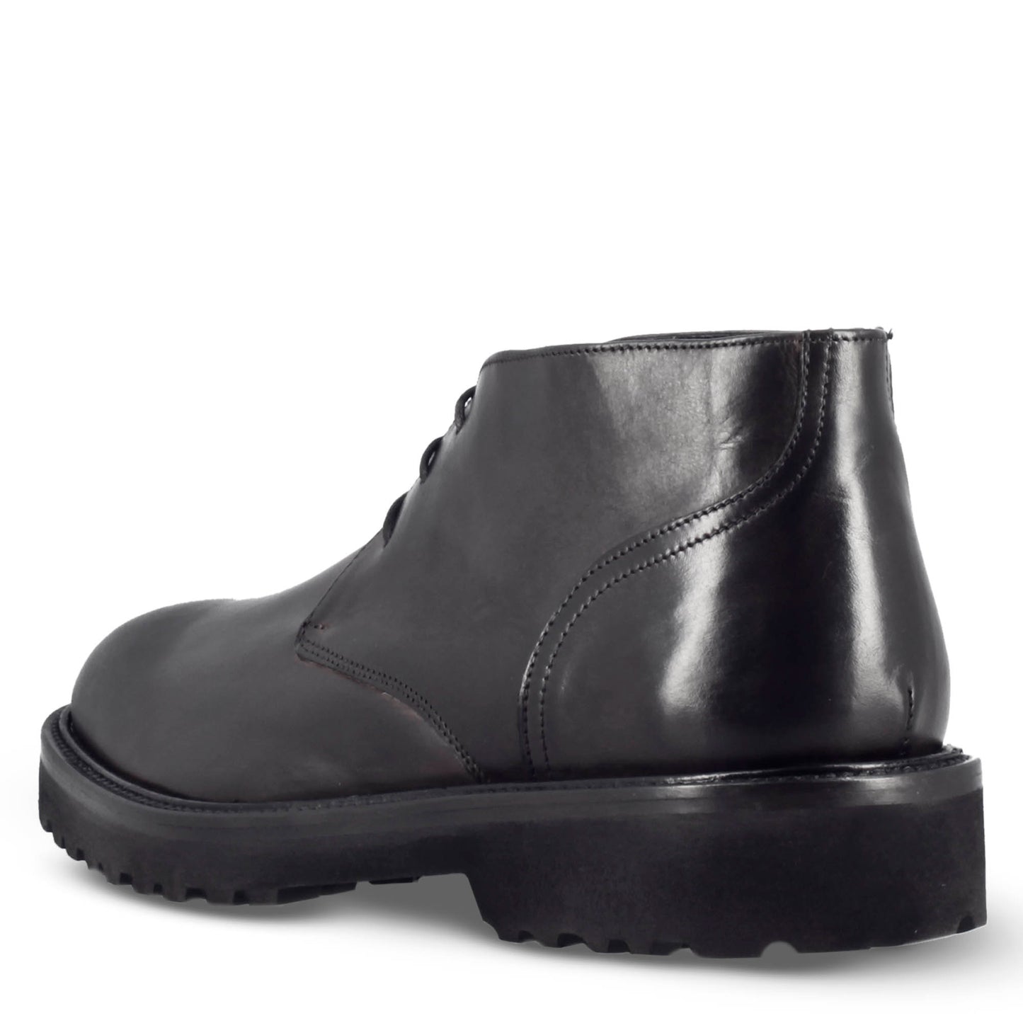 Stivaletti da uomo in pelle liscia con suola carrarmato Vibram