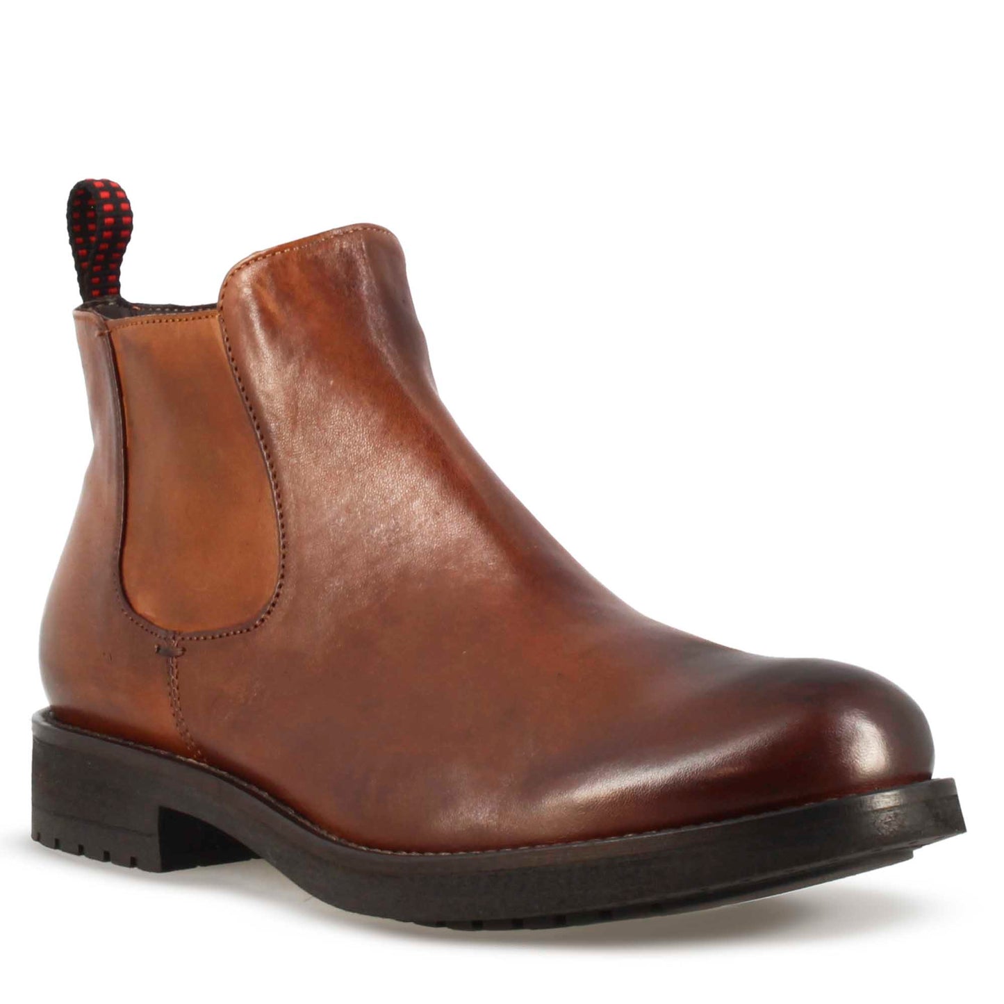 Stivaletto casual in pelle alla caviglia suola in gomma