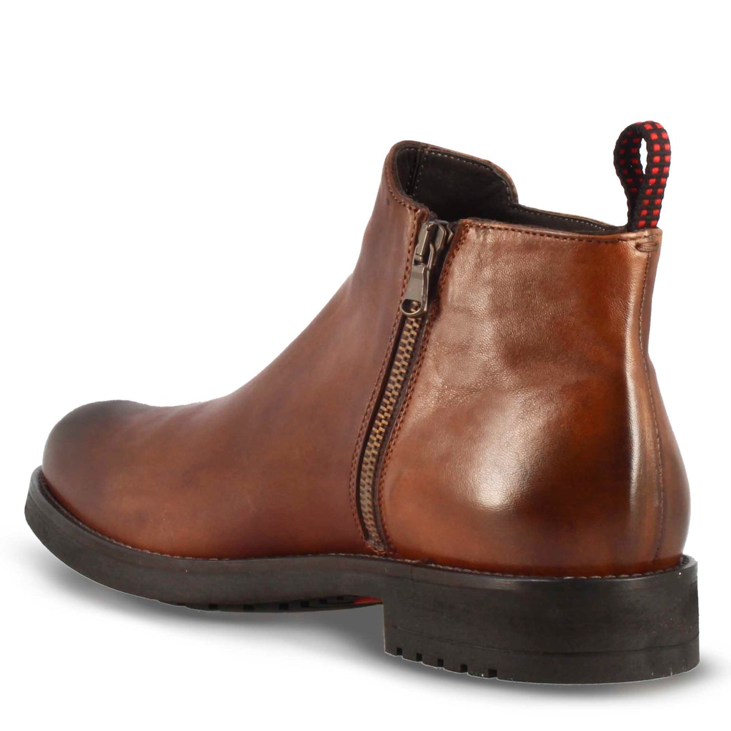 Stivaletto casual in pelle alla caviglia suola in gomma